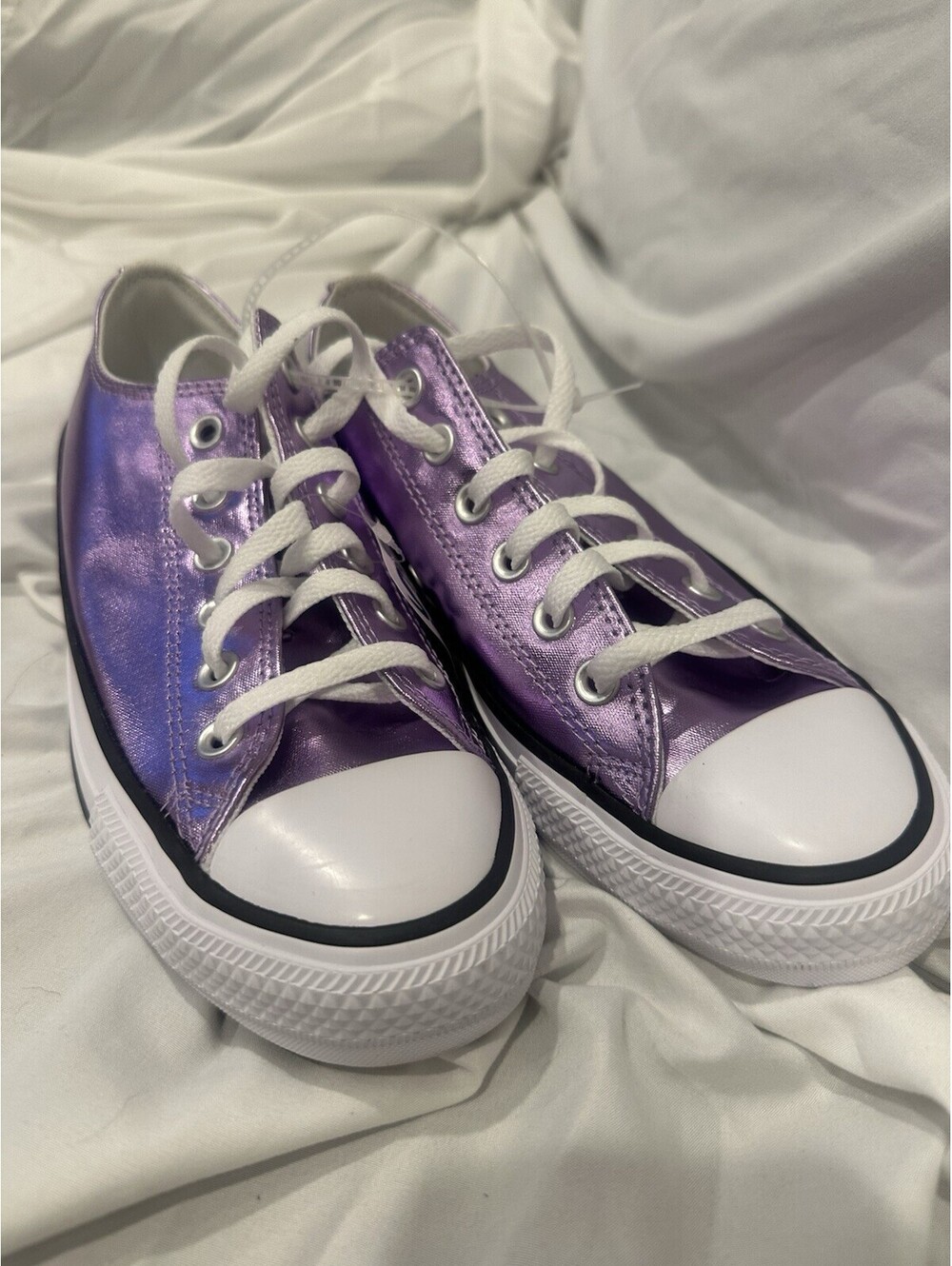 NEW Converse METALLIC Purple Low Top Lace-Up Sneaker Unisex Adults 8.5w/6.5M